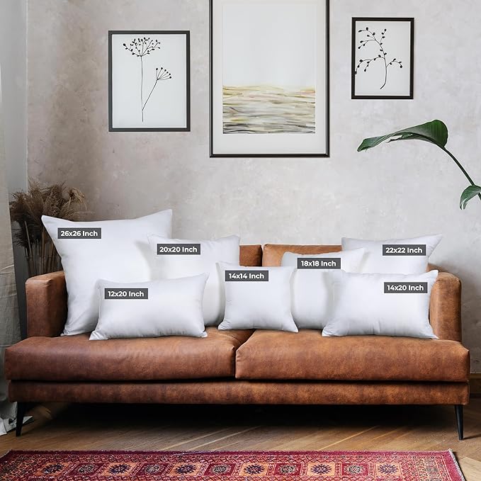 Utopia Bedding Throw Pillows (Set of 4, White) – 18 x 18 Inches Down Alternative Pillows for Bed, Sofa, and Couch - Fluffy Decorative Stuffer Pillow for Indoors & Outdoors