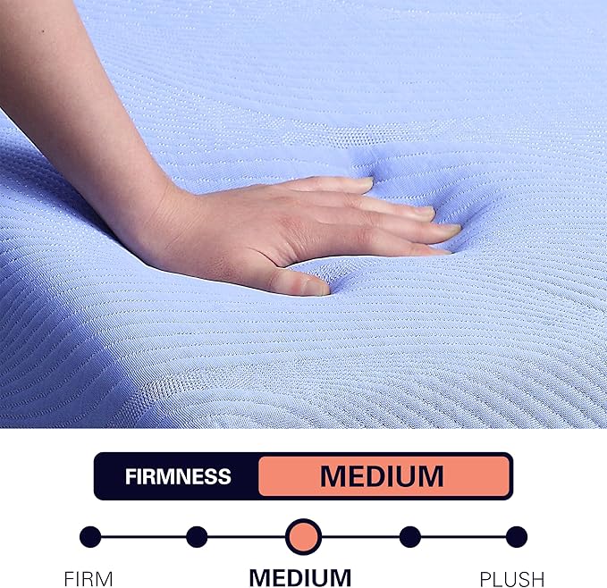 Bridgevine Home Split Flex 6-Layer Hybrid Latex Foam and Coil Adult Mattress, 12 Inches, Mattress-in-a-Box, Split Top Queen Size, Blue Ice Cover