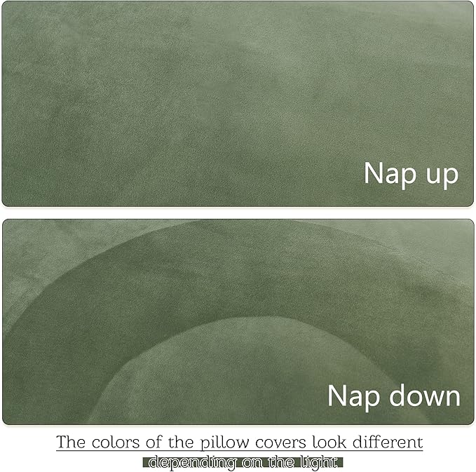 StangH Sage Green Body Pillow Cover, 20 x 54 Velvet Pillowcover Soft Body Pillow Protectors for Baby/Pregnancy Bed Large Pillowcases for All Seasons, 20 x 54-inch, 1 Piece