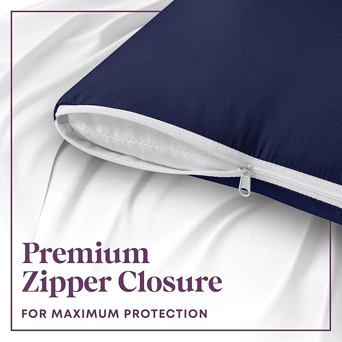 CIRCLESHOME Throw Pillow Protectors - 100% Cotton Breathable Pillowcases - 20 X 20 Square Pillowcases - Protects Pillows from Dirt, Dust and Debris (Square Pillow - 4 Pack- 20x20)