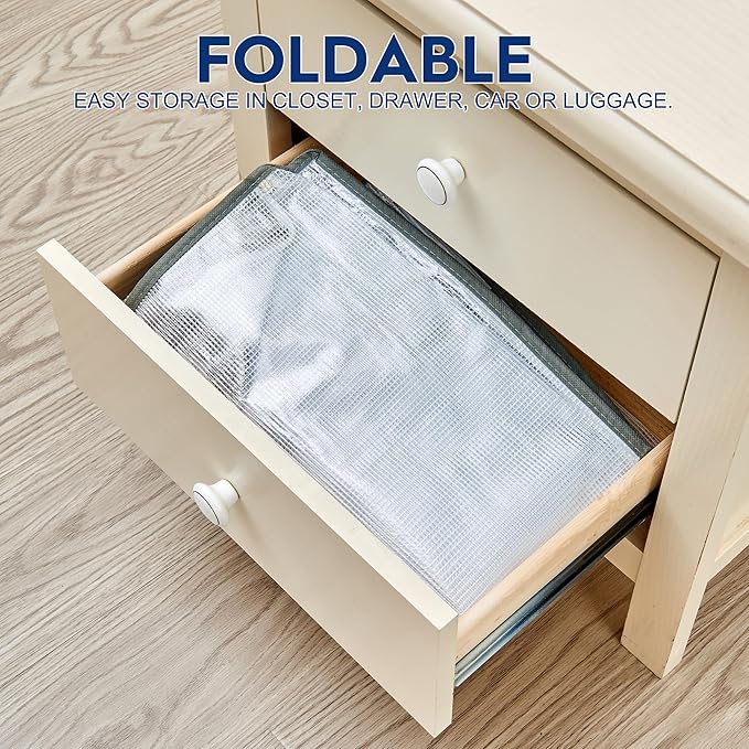 MKOKYD 80L Clear Large Storage Bag, Clothes Storage Containers for Organizing Closet, Bedroom, Underbed, Comforters, Clothing, Blankets, Pillow, Foldable Organizer with Sturdy Handle and Zippers (8)