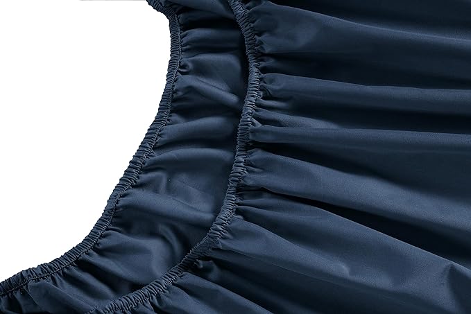 LANE LINEN Twin XL Sheets Set - 450 Thread Count Sateen Weave for Silky Feel On Skin - Extra Soft Cotton Sheets for College Dorms - 15'' Deep Pocket for Snug Fit to Your Mattress - Estate Blue