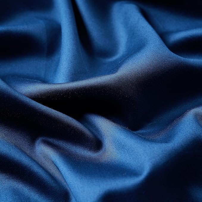 400 Thread Count Cotton Pillow Case King with Zipper, 40" L x 20" W, Cotton Pillow Protectors Cover- Set of 2 - Navy Blue - Pillows Not Included