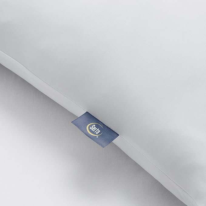 Serta Power Chill Cooling Pillow Protectors, Stain Resistant and Zippered Protector, Protects-Pillow from Dust and Dirt, Standard/Queen, White , 2 Count (Pack of 2)