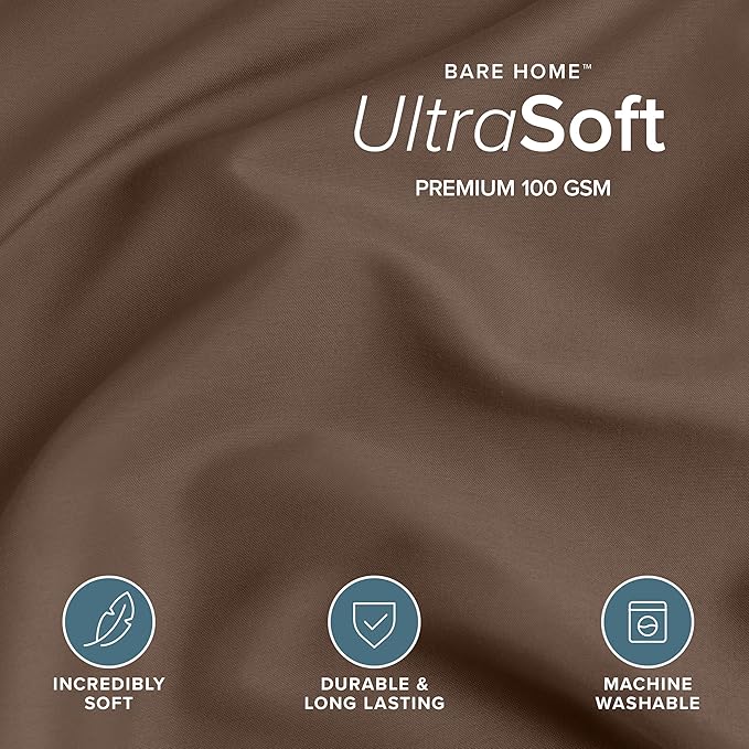 Bare Home Bedding Duvet Cover Extra Long Size - Premium 1800 Super Soft Collection - Lightweight, Cooling - Soft Breathable Bedding Duvet Cover (Twin/Twin XL, Cocoa)