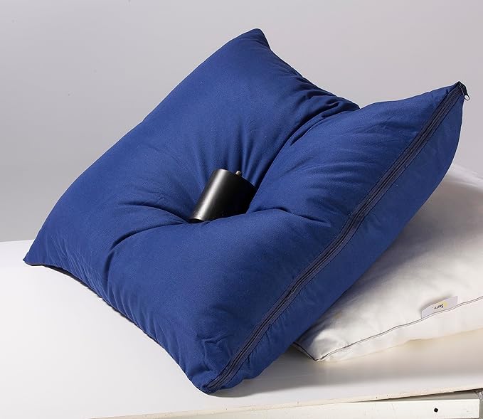 Micropuff Pillow Protectors with Zipper Standard Size Navy- Premium Brushed Microfiber Pillow Covers, Hypoallergenic Pillowcases with Zipper (2 Pack, Standard 20x26)