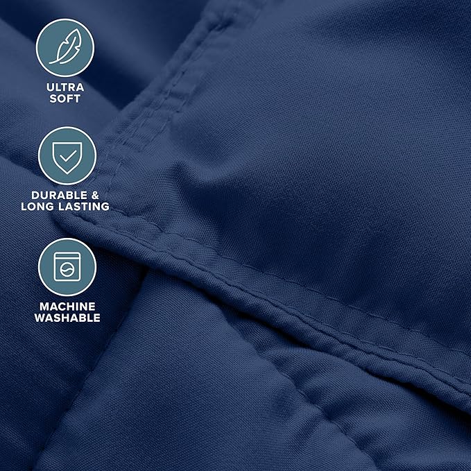 Bare Home Comforter Set - Ultra-Soft - Goose Down Alternative - Premium 1800 Series - All Season Warmth (Twin/Twin XL, Dark Blue)