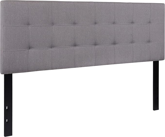 Flash Furniture Bedford Tufted Upholstered Queen Size Headboard in Light Gray Fabric