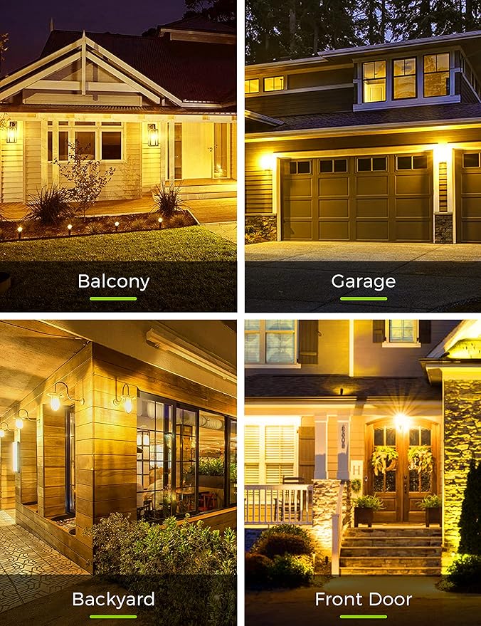 L LOHAS LED Yellow Bug Light Bulbs Outdoor, A19 9W Bug Lights for Outside, 60W Equivalent, 2000K Amber Porch Light Bulb, Non-Attracting, E26 Base, Not-Dimmable, Ideal for Patio, Deck, Backyard, 4 Pack