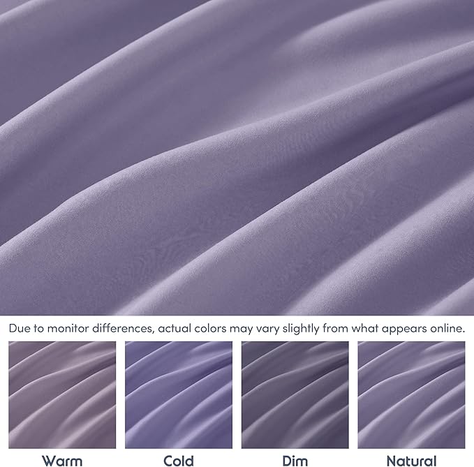 Nestl Lavender Extra Deep Pocket King Fitted Sheet Only, Hotel Luxury King Size Fitted Sheets Easily Fits 18 to 24 Inch Mattress, Super Soft, Wrinkle-Free, and Breathable Sheets with Corner Straps