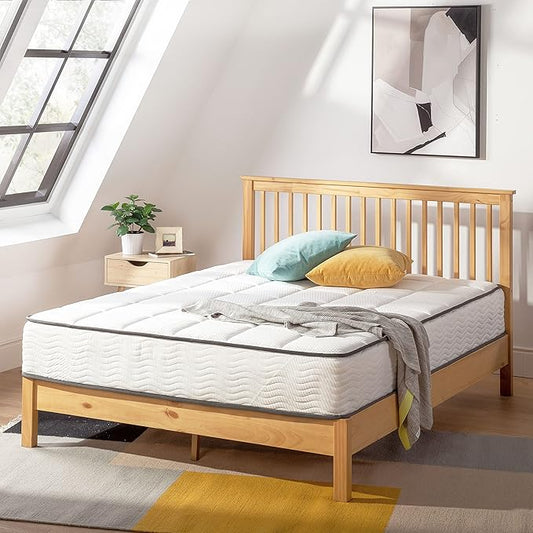 Mellow 10 Inch Classic Bonnell Spring Mattress, Comfort Foam Top with Innerspring Base, CertiPUR-US Certified Foam, Twin, White