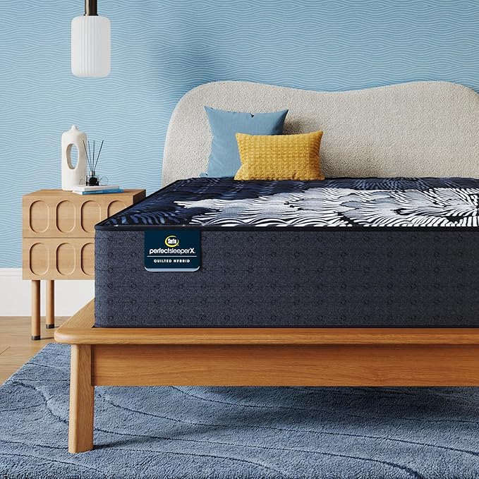 Serta Perfect Sleeper X - Max 14.25" Medium Twin XL Quilted Hybrid Mattress - 5 Support Zones and Cooling Tech for a Restorative Sleep - 100 Night Trial, CertiPUR-US Certified