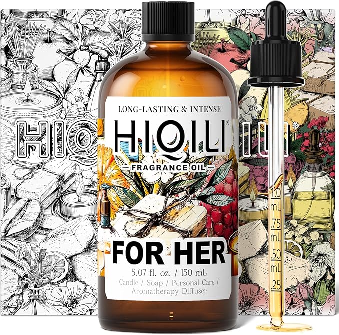 HIQILI for Her Fragrance Oil for Candle Making, Bath Bombs, Soap Making Supplies, Add to Body Lotion, Women Scented Oil - 5.07 Fl Oz