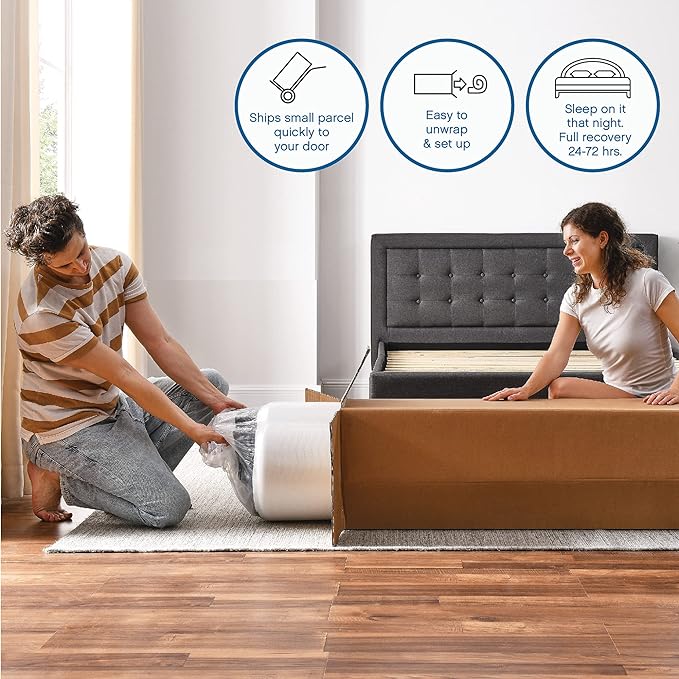 COOL GEL Memory Foam 10-Inch Mattress, CertiPUR-US Certified, Mattress in a Box, King, White