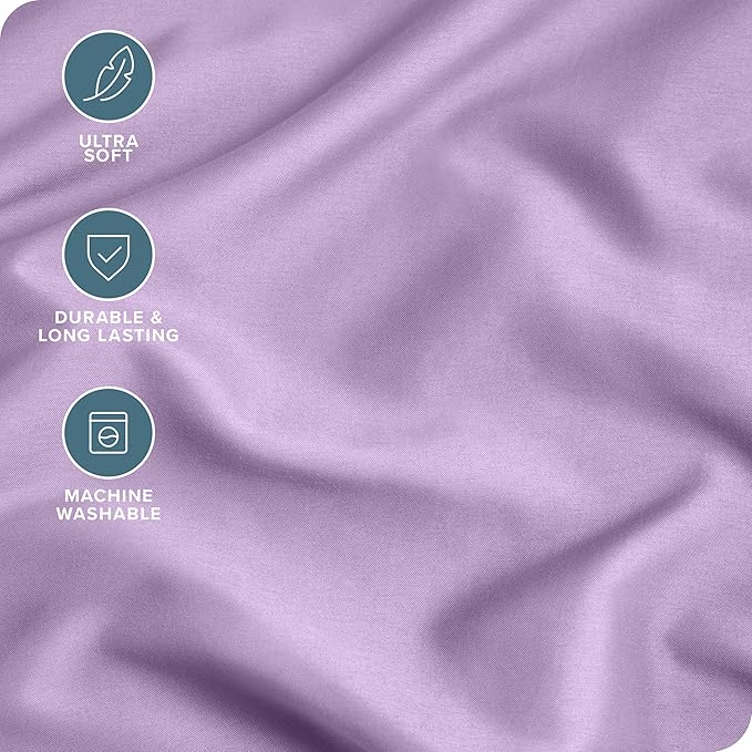 Bare Home Microfiber Pillow Cases - King Size Set of 2 - Cooling Pillowcases - Double Brushed - Lavender Pillowcases 2 Pack - Easy Care (King Pillowcase Set of 2, Lavender)