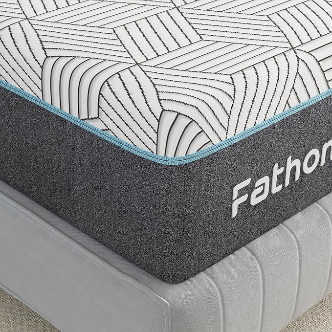 FATHOM Firm Twin Mattress 8 Inch Memory Foam Mattress Twin Size Bed in a Box for Back Pain Relief and Cool Sleep with Gel Foam and Removeable Fiberglass Free Cover, CertiPUR-US Certified
