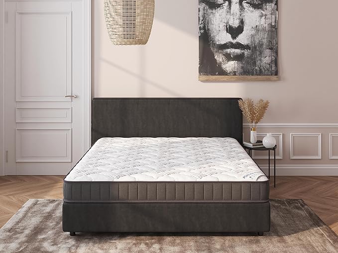 Ottomanson Queen 9" Hybrid Mattress - Medium Firm Support - Made in USA - Individually Pocketed Coils & CertiPUR-US Foam - Fiberglass-Free - Bed in a Box