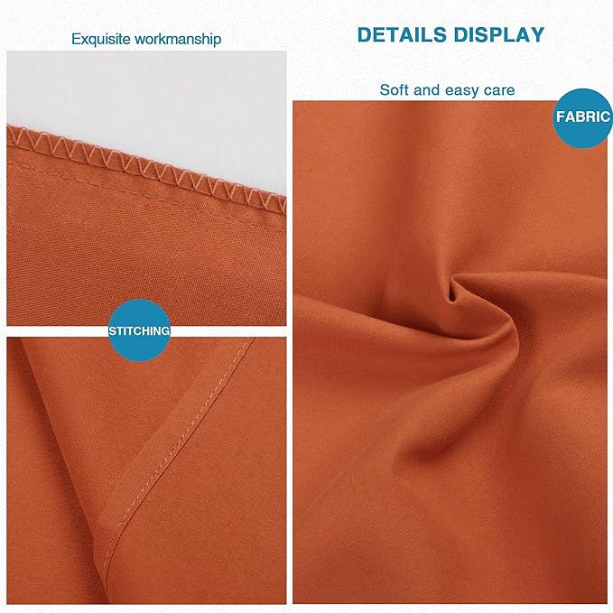 FLXXIE King Pillow Cases Set of 2, Soft Microfiber Pillow Covers with Envelope Closure, Wrinkle, Fade and Stain Resistant Pillowcases, 20x36, Burnt Orange