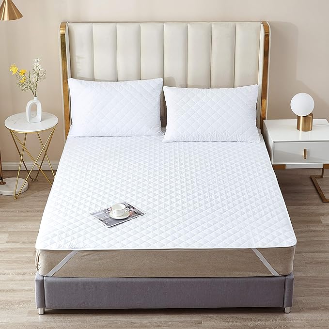 Elif Twin XL Extra Long Size Mattress Protector, Waterproof, Quilted Cover Pad with Elastic Band Straps for Kids, Soft&Comfortable, Breathable, Vinyl Free (Twin XL)