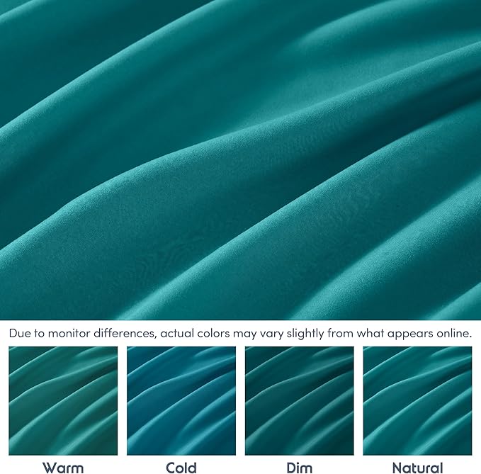 Nestl Teal Extra Deep Pocket King Fitted Sheet Only, Hotel Luxury King Size Fitted Sheets Easily Fits 18 to 24 Inch Mattress, Super Soft, Wrinkle-Free, and Breathable Bottom Sheets with Corner Straps