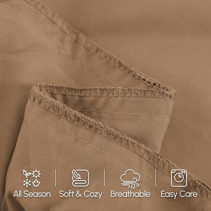 Elegant Comfort Luxury Ultra-Soft 1-Piece Body Pillowcase - 1500 Premium Hotel Quality Microfiber Double Brushed - Wrinkle Resistant, Body Pillowcase Size, Taupe