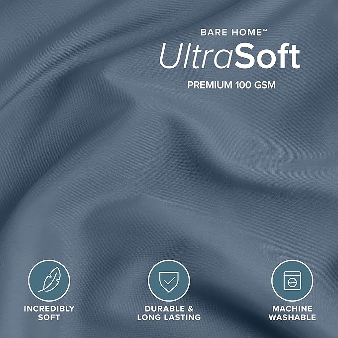 Bare Home Bedding Duvet Cover California King Size - Premium 1800 Super Soft Collection - Lightweight, Cooling - Soft Breathable Bedding Duvet Cover (Cal King, Bering Sea)