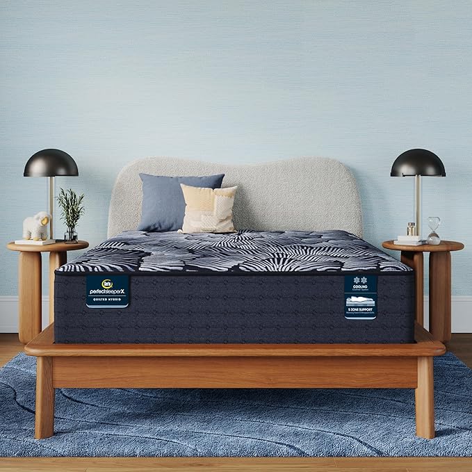 Serta Perfect Sleeper X - Excelled 14.25" Plush Twin XL Quilted Hybrid Mattress - 5 Support Zones and Cooling Tech for a Restorative Sleep - 100 Night Trial, CertiPUR-US Certified