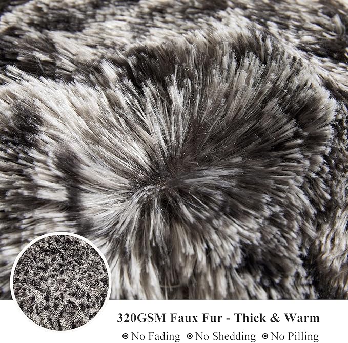 XeGe 20x54 Fluffy Leopard Print Body Pillow Cover, Cheetah Print Plush Fuzzy Faux Fur Body Pillowcase with Zipper, Farmhouse Shaggy Furry Long Pillow Cover for Women Side Sleeper, Light Grey