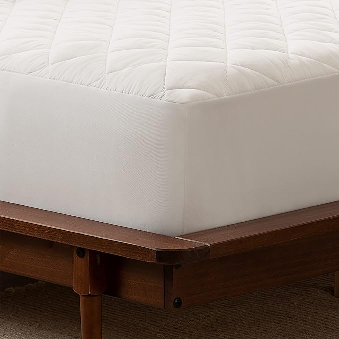 SERTA Power Clean Triple Action Quilted Soft Waterproof Mattress Pad Protector, Moisture Wicking Protection with 15" Deep Pocket, Twin XL, White