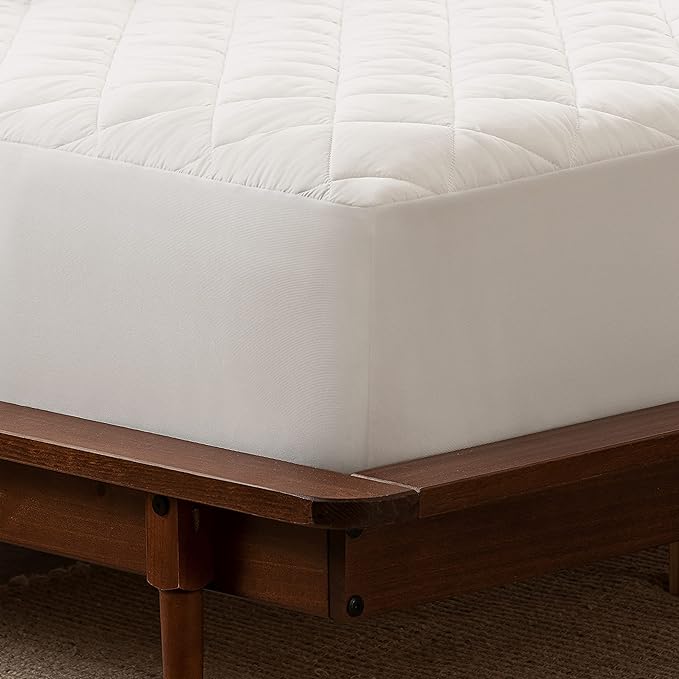 SERTA Power Clean Triple Action Quilted Soft Waterproof Mattress Pad Protector, Moisture Wicking Protection with 15" Deep Pocket, Full, White