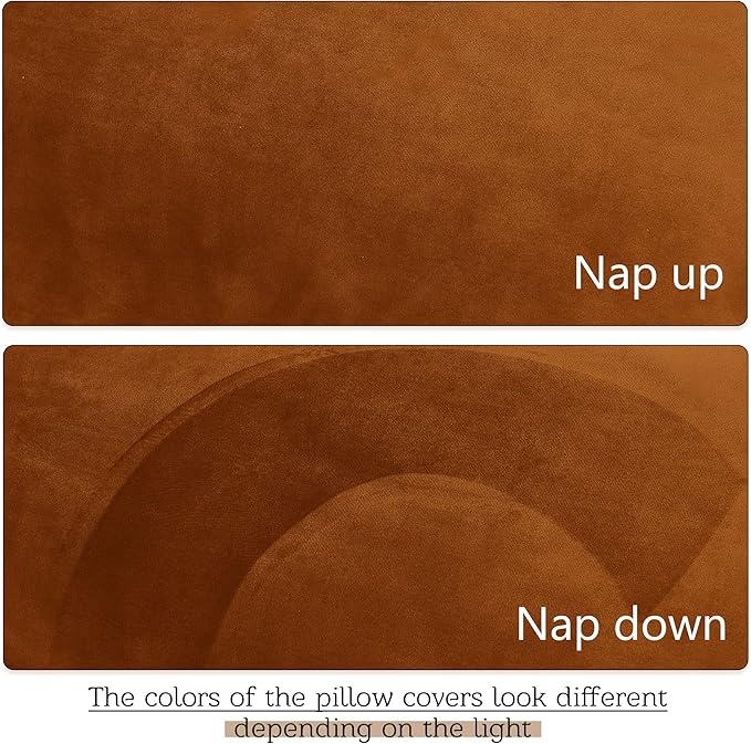 StangH Burnt Orange Body Pillow Cover, Super Soft Velvet Large Pillowcase for Pregancy/Baby, Holiday Home Decoration for All Seasons Sofa Bedroom, 20 x 54-inch, 1 Piece