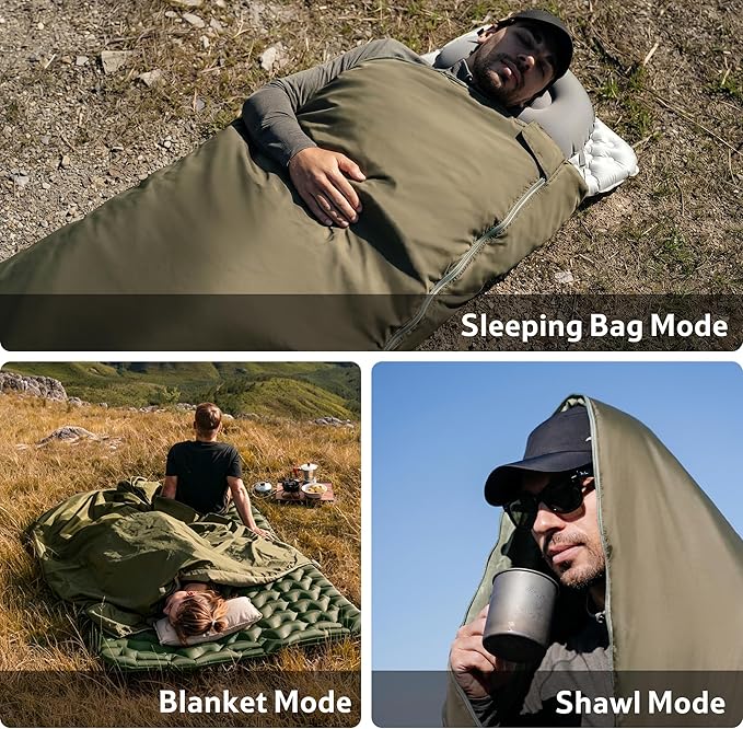 Naturehike Lightweight Compact Sleeping Bag, 59℉/32℉ Envelope Ultralight Backpacking Sleeping Bag Portable, Waterproof with Compression Sack for Cold&Warm, Camping, Traveling, Hiking