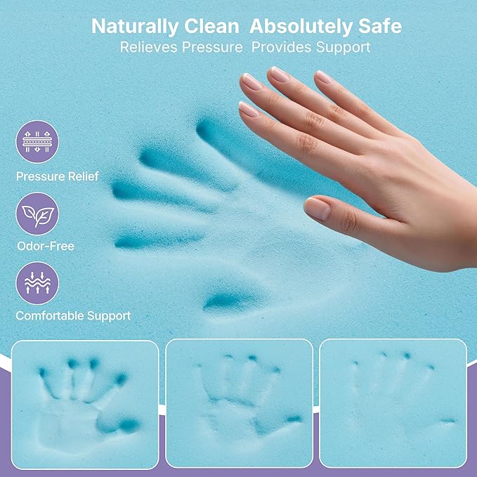 5 Inch Dual Layer Memory Foam Full Mattress Topper - 2'' Pillow Top Mattress Pad for Back Pain and 2'' Support Foam & 1'' Cooling Gel Memory Foam, Extra Thick Medium Support Bed Topper