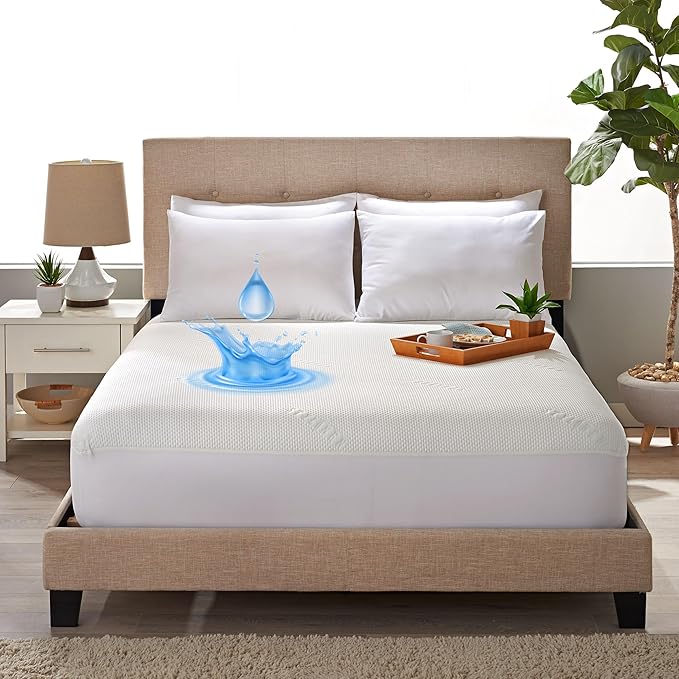 STYLINEN California King Tencel Mattress Protector - Waterproof, Breathable, Noiseless, Cooling Comfort