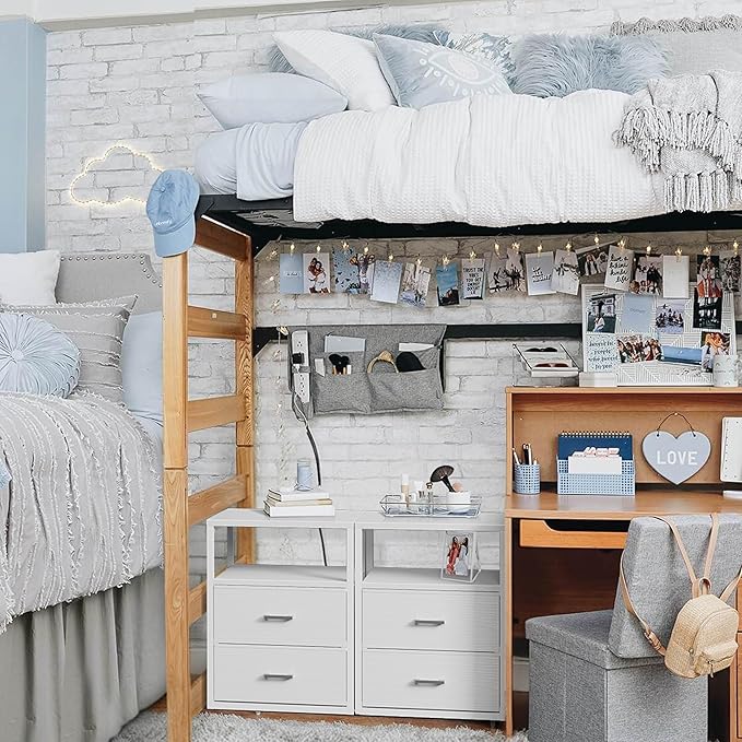 BOLUO White Closet Drawers with Open Shelf for Closet Organizers and Storage Bedroom Dorm Modern Large