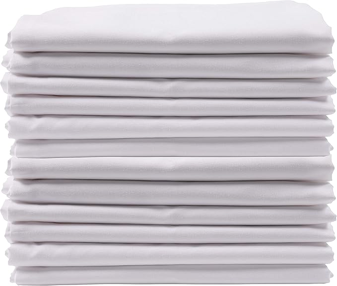 KAF Home Brushed Microfiber Pillow Cases Bulk Pack, Control Allergies and Ensure Sound Sleep, Set of 12, White