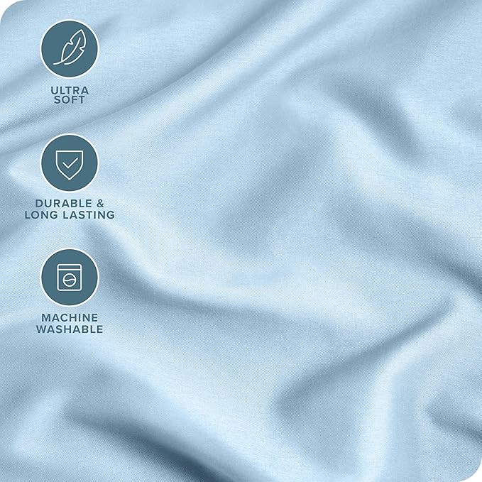 Bare Home Microfiber Pillow Cases - Standard Size Set of 2 - Cooling Pillowcases - Double Brushed - Easy Care - Envelope Closure (Standard Pillowcase Set of 2, Light Blue)