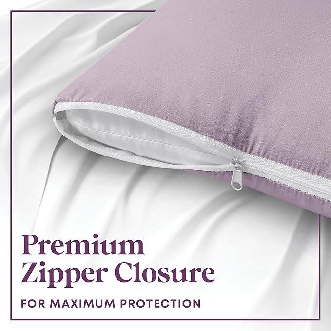 CIRCLESHOME Throw Pillow Protectors - 100% Cotton Breathable Pillowcases - 22 X 22 Square Pillowcases - Protects Pillows from Dirt, Dust and Debris (Square Pillow - 2 Pack- 22x22)