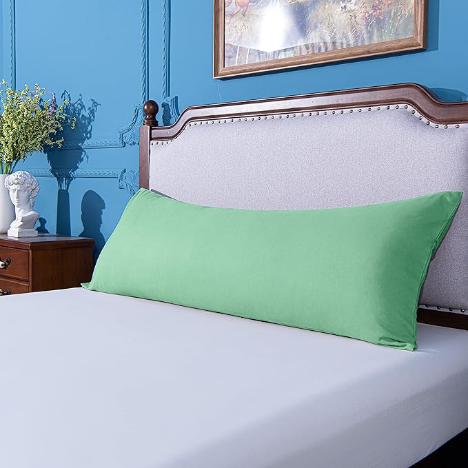 NTBAY Body Pillowcase - Brushed Microfiber 20x54 Pillowcase - Soft, Wrinkle-Free, Fade-Resistant, Stain-Resistant, Sea Green Body Pillow Cover with Envelope Closure - 20x54 Inches, Sea Green