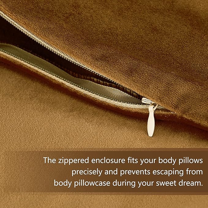 StangH Luxury Bed Body Pillowcase, Gold Brown polyester Retro Decor for Living Room Couch Sofa, Large Body Pillow Cover for Pregnancy, 20 x 54-inch, 1 Piece