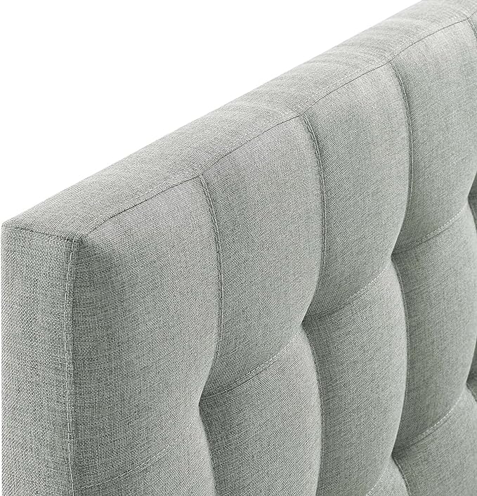 Modway Lily Tufted Linen Fabric Upholstered King Headboard in Gray
