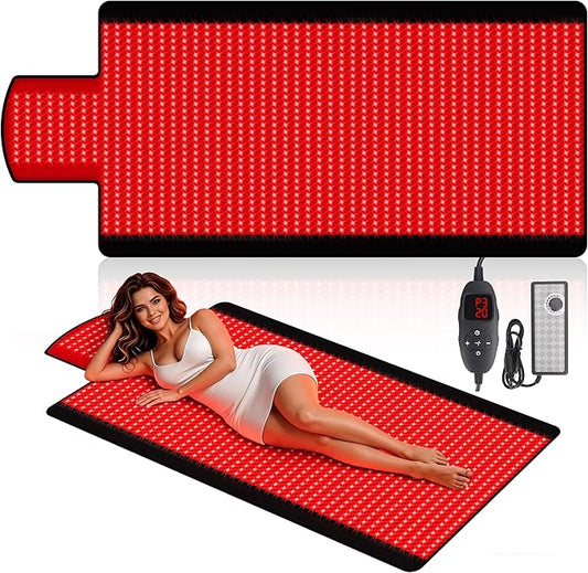 Red Light Therapy Mat for Full Body, 1370 Infrared Light Pad, 5 Intensity Levels, 9 Auto-Shutoff Timer Setting, Handheld Controller, Gifts for Athletes, Office Workers, Women, Men (74.6''*33.3'')