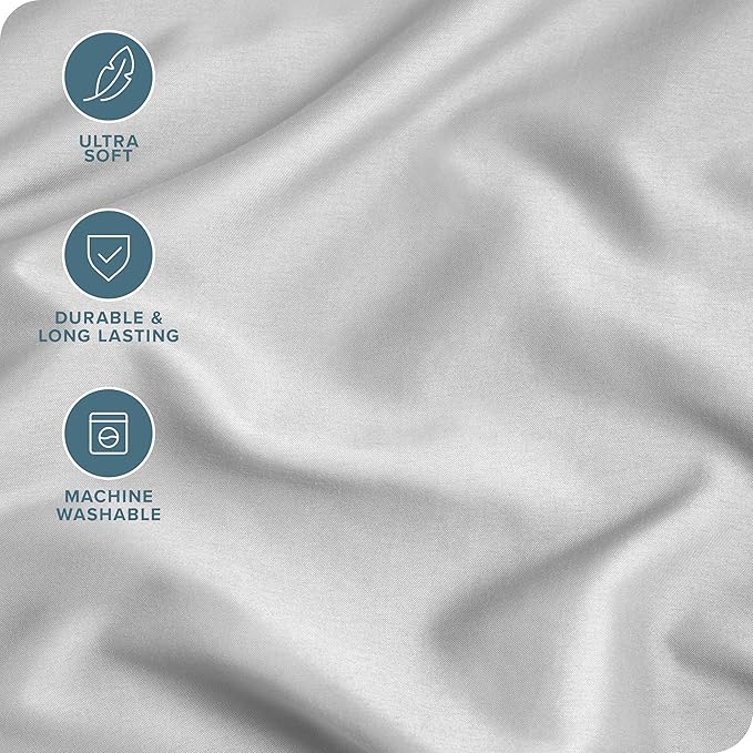 Bare Home Microfiber Pillow Cases - King 20x36 - Cooling Pillowcases - Double Brushed - Easy Care - Envelope Closure (King Pillowcase Set of 2, Cloud Grey)