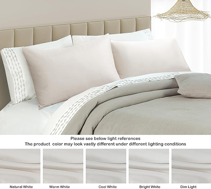 100% Egyptian Cotton Pillow Protectors Set of 2, 400 Thread Count Sateen Weave Cooling Pillowcase, Easy Care Zippered Style Pillow Covers (Light Beige, Standard)