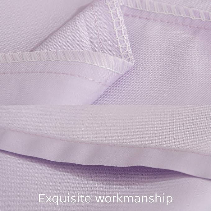 NTBAY Egyptian Cotton King Pillowcases - Set of 2, 500 Thread Count Cotton Pillowcases - Soft and Breathable Envelope Closure Pillow Cases - 20x36 Pillow Covers for Bed, Light Purple