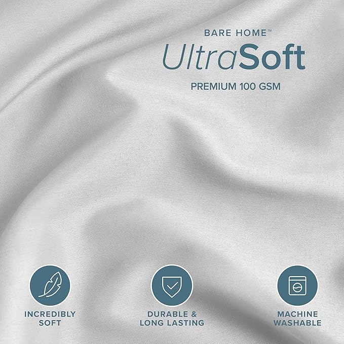Bare Home Bedding Duvet Cover Oversized Queen - Premium 1800 Super Soft Collection - Lightweight, Cooling - Soft Breathable Bedding Duvet Cover (Oversized Queen, Cloud Grey)
