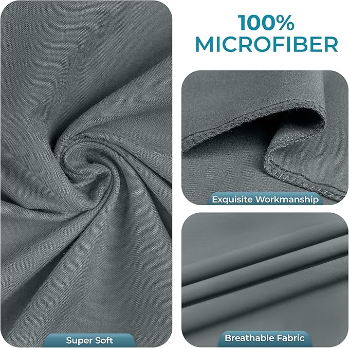Utopia Bedding Queen Pillow Cases - 6 Pack - Envelope Closure - Soft Brushed Microfiber Fabric - Shrinkage and Fade Resistant Pillow Covers Queen Size 20 X 30 Inches (Queen, Grey)