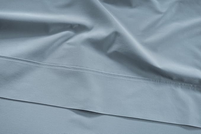 LANE LINEN 100% Cotton Sheets Twin Size - 450 Thread Count Premium Sateen Weave for Gentle Feel On Skin - Extra Soft Hotel Quality Sheets for Dorm Rooms - Oeko Tex Certified - French Blue