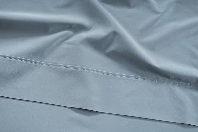 LANE LINEN 100% Cotton 450 Thread Count Split King Sheets Set for Adjustable Beds, Sateen Weave Hotel Quality, Fully Elasticized Oeko Tex Certified Sustainably Produced Machine Washable - French Blue