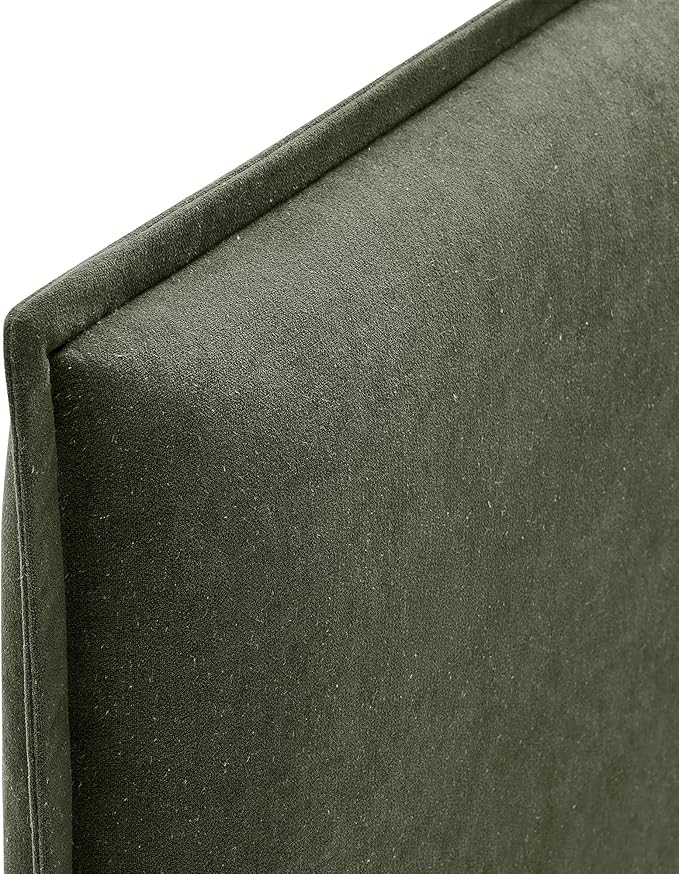 Modway Camille Twin Size Upholstered Linen Blend Headboard with Removable Slipcover – in Sage - Padded Pillow Style Headboard with Adjustable Mounting for Twin Beds